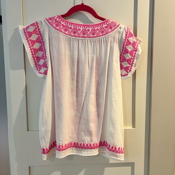 THML White and Pink Embroidered Top XS - Picture 2 of 8